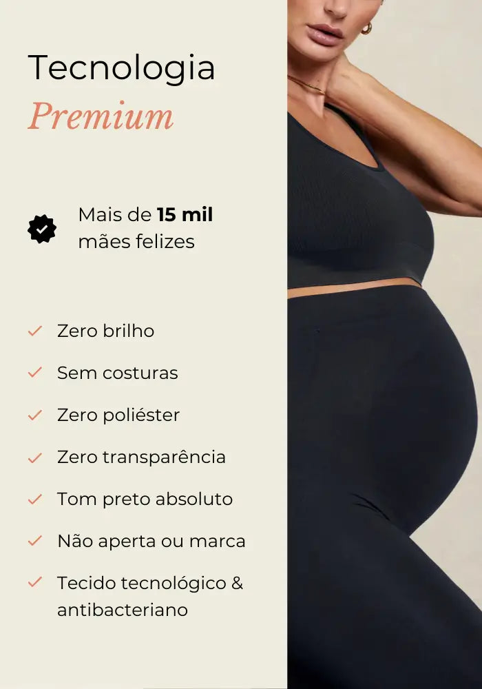 Calça Legging de Apoio para Gestante – Conforto e Sustentação Diária